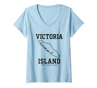 Mujer Camiseta de Recuerdo Estilo Universitario atrevida de Victoria Island Camiseta Cuello V