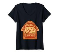 Mujer Camiseta de Regalo de Viaje con Texto en inglés Australia is Calling and I Must Go Camiseta Cuello V