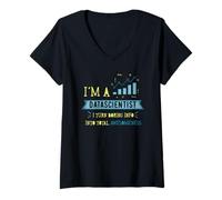 Mujer Camiseta de Regalo para Analista científico de Datos - Computer Nerd Funny tee Camiseta Cuello V