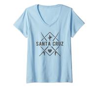Mujer Camiseta de surf de Córcega Santa Cruz California USA Camiseta Cuello V