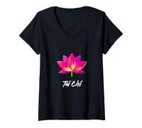 Mujer Camiseta de Tai Chi y Qi Gong para Instructores y practicantes Camiseta Cuello V