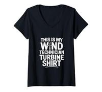 Mujer Camiseta de turbina This Is My Wind Technician Camiseta Cuello V