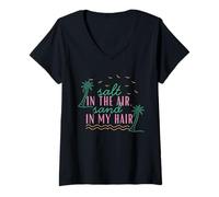 Mujer Camiseta de Verano Salt in The Air Sand in My Hair Beach Camiseta Cuello V
