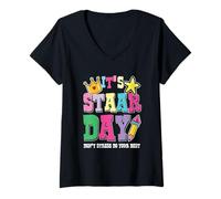 Mujer Camiseta Día STAAR No Te Estreses Da Lo Mejor Profesor Camiseta Cuello V