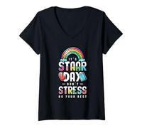 Mujer Camiseta Día STAAR No Te Estreses Da Lo Mejor Profesor Camiseta Cuello V