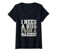 Mujer Camiseta Divertida Baddie Girl Girl Friend Boy Camiseta Cuello V