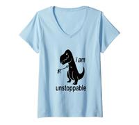 Mujer Camiseta Divertida con Texto en inglés I Am Unstoppable para Hombres, Mujeres y jóvenes Camiseta Cuello V