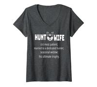 Mujer Camiseta Divertida de Caza de la Esposa del Trofeo para Las Esposas Cazadoras Camiseta Cuello V