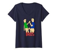 Mujer Camiseta Divertida de la Amistad de Bros Before Hoes Camiseta Cuello V