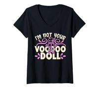 Mujer Camiseta Divertida de muñeca I'm Not Your Voodoo para Mujeres, Hombres, niños, Halloween Camiseta Cuello V