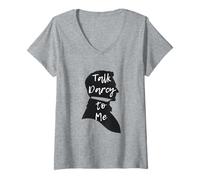 Mujer Camiseta Divertida Jane Austen para Regalo literario Talk Darcy to Me tee Camiseta Cuello V