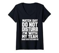 Mujer Camiseta Divertida para fanáticos del día del Partido con Texto en inglés Do Not Disturb I'm with My Te Camiseta Cuello V