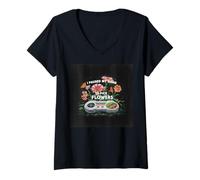Mujer Camiseta Divertida para Jugadores con Texto en inglés I Paused My Game To Pick Flowers Camiseta Cuello V