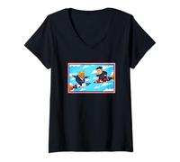 Mujer Camiseta Donald Trump vs Kim Jong-Un Camiseta Cuello V