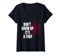 Mujer Camiseta Don't Grow Up | hombre y mujer. Camiseta Cuello V