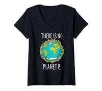 Mujer Camiseta ecológica Earth Advocate There Is No Planet B Camiseta Cuello V