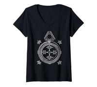 Mujer Camiseta El círculo mágico del Rey Salomón Sigil Camiseta Cuello V