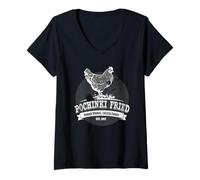 Mujer Camiseta estampada Winner Winner Pochinki Fried Chicken Dinner Camiseta Cuello V