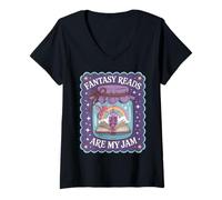 Mujer Camiseta Fantasy Lovers Are My Jam Book Lover Camiseta Cuello V