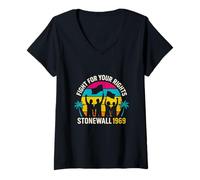 Mujer Camiseta Gay Pride Stonewall 1969 Rainbow Pride Camiseta Cuello V