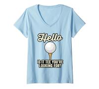 Mujer Camiseta Hello Is It, estás Buscando un Divertido Juego de Palabras de Golf para golfistas Camiseta Cuello V