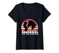 Mujer Camiseta Horsegirl Just One More Ride, Horse Girls, Horse Lover Camiseta Cuello V