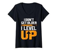 Mujer Camiseta «I Don't Get Older I Level Up» Camiseta Cuello V