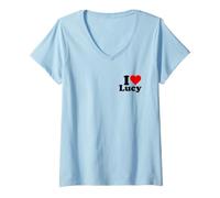 Mujer Camiseta I Heart Lucy Lucille Love Camiseta Cuello V