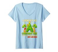 Mujer Camiseta I Identify As A Christmas Tree Lit On The Outside Camiseta Cuello V