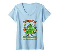 Mujer Camiseta I Identify As A Christmas Tree Lit On The Outside Camiseta Cuello V