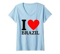 Mujer Camiseta I Love Brazil - I Heart Brazil Camiseta Cuello V