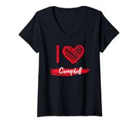Mujer Camiseta I Love CAMPBELL County I Heart CAMPBELL Camiseta Cuello V
