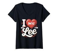 Mujer Camiseta I Love My Lee Nombre Lee Camiseta Cuello V