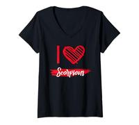 Mujer Camiseta I Love SCORPIONS I Heart SCORPIONS Camiseta Cuello V