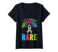 Mujer Camiseta I Love Someone Rare Disease - Día de Las Enfermedades Raras 2026 Camiseta Cuello V