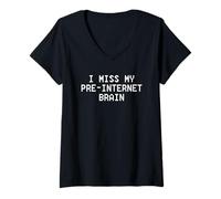 Mujer Camiseta I Miss My Pre-Internet Brain Camiseta Cuello V
