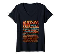 Mujer ¡Camiseta I Run on Fire The Unstoppable Energy para Bold Souls! Camiseta Cuello V