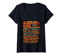 Mujer ¡Camiseta I Run on Fire The Unstoppable Energy para Bold Souls! Camiseta Cuello V