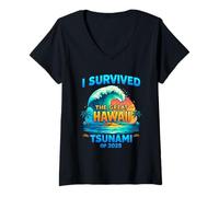 Mujer Camiseta I Survived The Great Hawaii Tsunami of 2025 Camiseta Cuello V