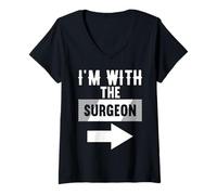 Mujer Camiseta I'm with The Surgeon para CIRUJANOS Camiseta Cuello V