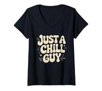 Mujer Camiseta Just A Chill Guy Camiseta Cuello V