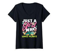 Mujer Camiseta Just A Girl Who Loves Plant Lover Monstera Succulent Camiseta Cuello V