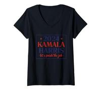 Mujer Camiseta Kamala Harris for President 2024, terminemos la J Camiseta Cuello V