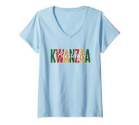 Mujer Camiseta Kwanzaa Principios - Umoja Kujichagulia Ujima Camiseta Cuello V