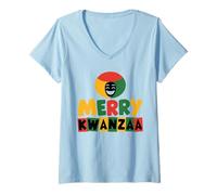 Mujer Camiseta Kwanzaa Principios - Umoja Kujichagulia Ujima Camiseta Cuello V