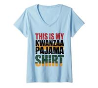 Mujer Camiseta Kwanzaa Principios - Umoja Kujichagulia Ujima Camiseta Cuello V