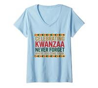 Mujer Camiseta Kwanzaa Principios - Umoja Kujichagulia Ujima Camiseta Cuello V