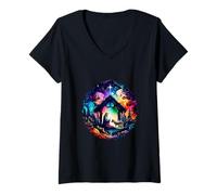 Mujer Camiseta Mi superhéroe es Jesús, fe Amor Dios Camisa Camiseta Cuello V