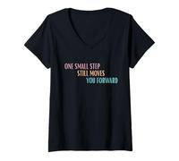 Mujer Camiseta Motivacional One Small Step Still Moves You Forward Camiseta Cuello V