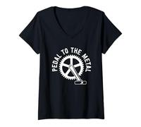 Mujer Camiseta Mountain Bike Rider - Pedal To The Metal Camiseta Cuello V